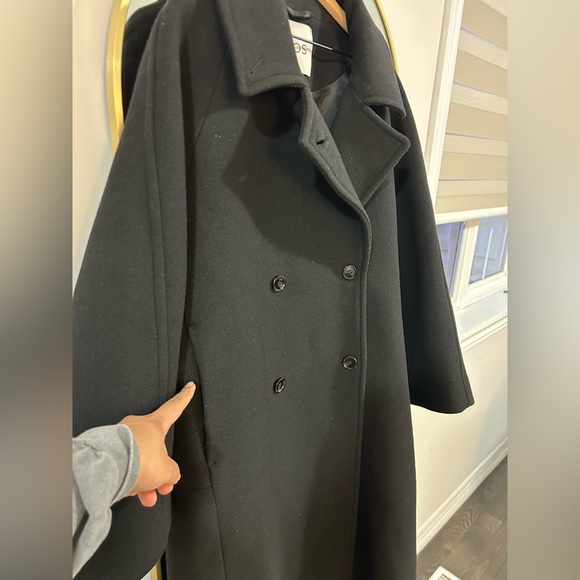 COS OVERSIZED DOUBLE-BREASTED WOOL LONG COAT - Picture 3 of 8